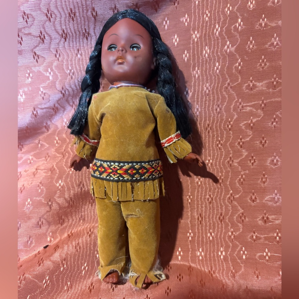 Native American-Inspired Doll with Black Hair